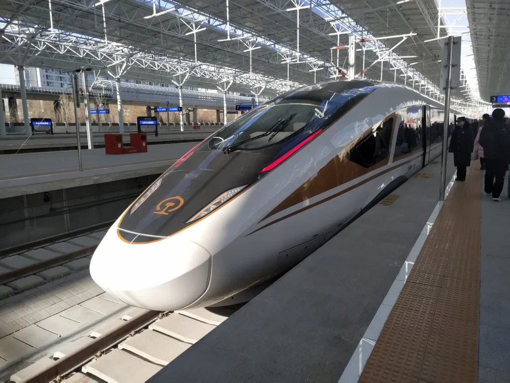 CR400BF high-speed train at a platform of Beijing North Railway Station